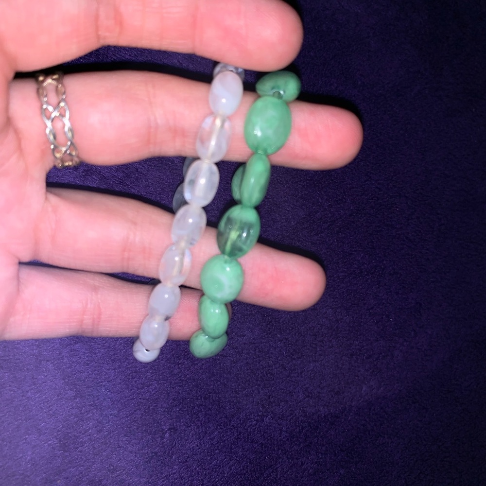 mint and white bracelet